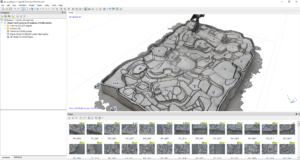 Photogrammetrical processing of the drone imagery into the 3D model of the sculpture.