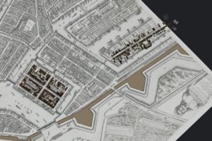 Reconstructed areas visualised on the historical Berckenrode map, ca. 1625.