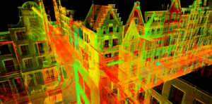Snapshot of 3D laserscan data captured in the Bloemstraat.