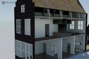 Van Leeuwenhoek's lab was located in the small room on the second floor, facing the street.